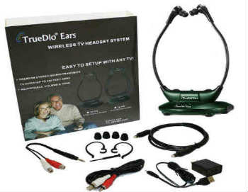 TrueDio Ears Wireless TV Headset System - In-Ear Headphones